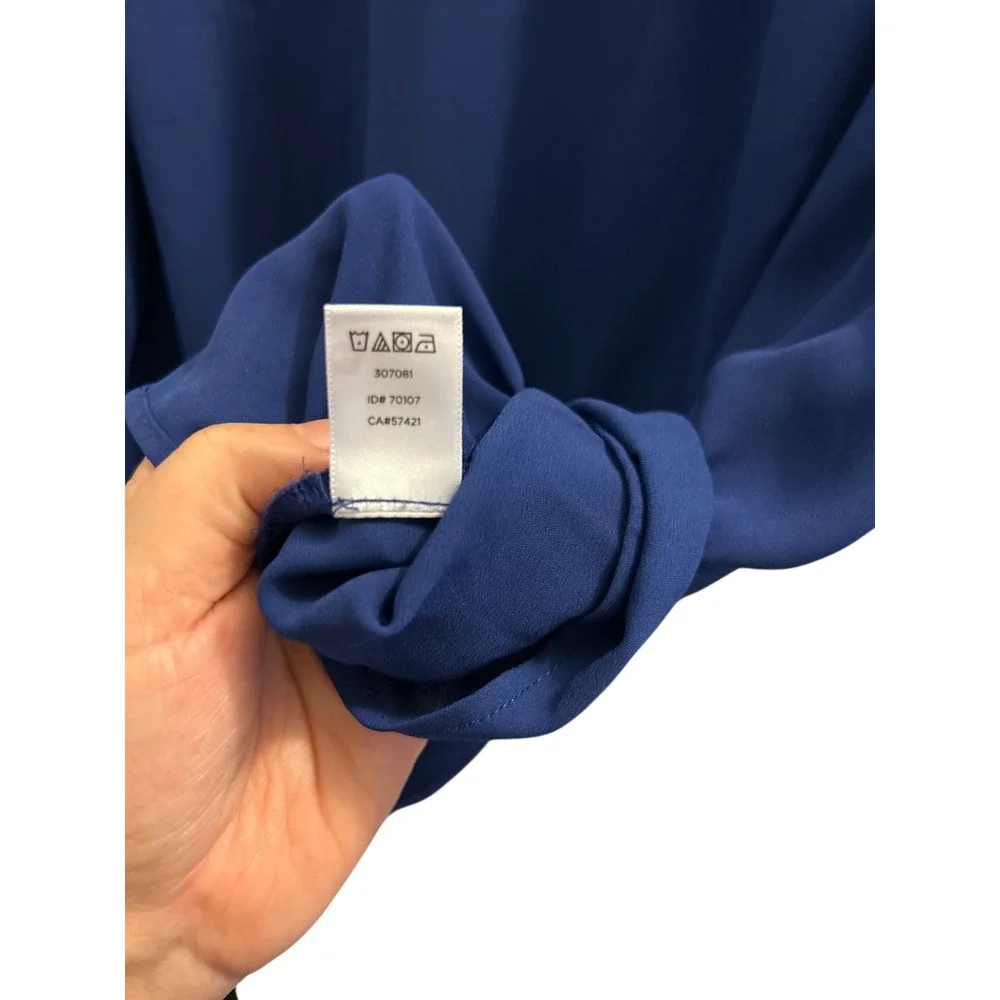 LOFT Navy Blue Long Sleeve Collared Button Front Shirt Women's‎ Size M - Picture 6 of 6